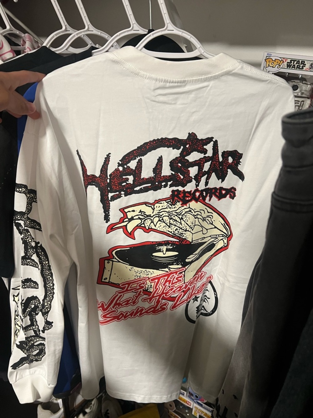 Hellstar Records White Long Sleeve Graphic Tee